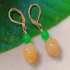 Boucles d'oreilles en peluche à la mode jaune rond Hétian Jade Greads Gold Drop Drop Tentel Diamond Tens Bridal Men Silver Bohemian