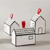 Gift Wrap 40pcs/lot Special House Shape Wedding Candy Box Beautiful Birthday Cookie Creative Party Cake Decoration