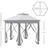 Tents and Shelters Gazebo 13X 13 pop-up roof hexagonal with 6 zipper nets activity tent sturdy steel frameQ240511