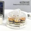 Bordmattor 1 st Cake Box Round Food -Keeping Dustproare Fruits Handtag med grönsaker Plastlockstativ Lådor Lagring och B8S5
