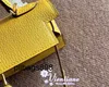 Bolsa keliys couro genuíno 7a bolsa mini 2ª geração 19 cm âmbar amarelo 9d Ambre Chevre Goat Skin Goldle