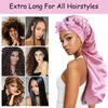 Персонализируйте длинные атласные капоты для косичков Locs Большой шелковистый капот для волос с галстуком для женщин, спящих, добавить кудрявые волосы 240507