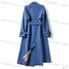 Women'S Trench Coats Womens Spring Autumn Designer Long Women Coat Double Breasted Khaki Dress Loose Lady Outerwear Fashion Drop Del