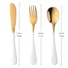 Dinnerware Sets 3PCS Kids Tableware Set Portable Children Cutlery Lovely 18/10 Stainless Steel High Quality Spoon Fork Knife Utensils