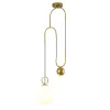 Modern Golden Glass Ball Pendant Lamps Fixture Lumtaire Lift Hanging Lights Bedroom Decoration Lighting Bedside Living Room