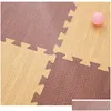 Alfombras de bebé Playmats 24 piezas DIY Eva Foam Floor Mat de piso Interlocking Azuleos Madera de madera Juguetes para niños Playmat para yoga Gym Ejercicio Plazo de juegos Otyia