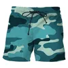 Shorts masculins Camouflage 3D Pantalons courts imprimés Board de sport en plein air Unisexe Fashion Casual Swimming Beach Trunks Vêtements