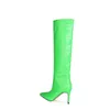 Boots Women's Autumn Pointed Ultra-high Heel Fluorescent Green Stone 34-45 High Tube Size 43 Women Shoes