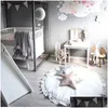 Baby Taps Playmats Round Play Mats Cotton Child Tapijt voor woonkamer Soft Slee Childrens Rug Kinderen Vloer Geboren Gym Playmat Drop Delive OTKD7