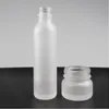 Frosted Glass Jar Cream Bottles Round Cosmetic Jars Hand Face Lotion Pump Bottle With Wood Cap VBQDX KBRDD