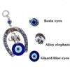 Decorative Figurines 2Pcs Turkey Evil Eye Pendants Amulet With Elephant And Ribbon Wall Hanging Ethnic Lucky Gift Home Car Decorat