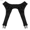 Garols sexy feminino punk gótico clipe de metal de metal elástico elástico cinto cinto de cintura cinta meias de roupa íntima carnaval wx