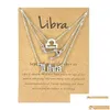Hänge halsband hänge halsband 3st 12 konstellation halsband astrologi horoskop gammalt engelska stjärntecken juveler med mes kort dhawf