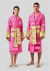 Aksamitne szaty projektanci szlafroki barokowej mody piżamy męskie litera Jacquard nadruk barocco rękawy szal kieszonkowy 100% bawełna#390