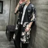 Roupas étnicas yukata haori homens japoneses longos quimono cardigan samurai costume jaqueta masculina