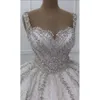 Gorgeous Ball Wedding Dresses Crystal Beads Spaghetti Shining Backless Lace Up Bridal Gown Customized Robe Despecisl