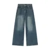 IEFB Vintage Mens Baggy Denim Troushers Streetwear Leg Wide Denim Pants Fashion Fashion Pontas retas 9C1519 240513