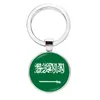 Keychains Lanyards Asian Palestinian Flag Keychain South Korean Arab T rkiye Slovak Flag Glass Dome Pendant Keyring Bag Keychain Y240510