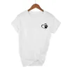 Magliette da donna magliette per cani gatto zampa tasca da tasca kawaii casual tops divertente cotone moda creativo slve slve traspirato ts y240509