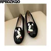 Casual Shoes Designer China Cute Metal Round Toe Loafers Suede Cartoon Flats Printed Animal Print Chain Girls 5 Kawaii Women Ladies