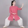 Ethnic Clothing 2024 Chinese Tai Chi Wushu Uniform Traditional Martial Arts Training Exercise Wing Chun Suit Kungfu Outdoor Sport Set