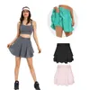 Women Tennis Skirt Athletic Skort High Waist Pleated Elastic Yoga Skirt