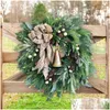 Decoratieve bloemen kransen herfst rattan kerstdier naalden kegel klokken herfst voordeur slinger voor muur huis thanksgiving deco dhqpr