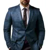 男性スーツコートフォーマルなビジネススタイルスリムフィット格子縞のプリント長袖のシングルボタン閉鎖ミッドレングスストレートカーディガンワークCOA 240513