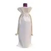 Bottle NEW Sublimation Blanks Gift Wedding Bags Canvas Wine Bag With Drawstring For Halloween Christmas Decoration 2023