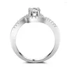 Rings de cluster Pure Silver 925 Twisted Arm embrulhado Micro Conjunto Carbono Silicon Stone Proposta de engajamento de pedra 80cm anel de diamante para mulheres