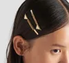 2Colors Designer Hair Clip Girls Barrettes Brande de luxe Bijoux de cheveux Diamond Gold Silver Metal Accessoires Class Classic Triangle Logo Headswear