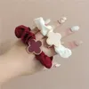 Clips de cheveux 2pcs / couleur chaude mignonne et douce français grand intestin cercle anneau liens accessoires bandes de tête pour femmes