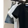T-shirts de femme à la mode et à la mode rond Cour Short pour femmes 23 Nouveaux ajustements de couleur polyvalente décontractée Colon