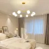 Gouden luxe kroonluchter LED -glazen bal hanglampje voor woonkamer slaapkamer restaurant hangende lamp indoor decor armatuur