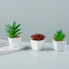 Flores decorativas Mini Small Simulation Tree Pot Cream Plansai para Garden Home Office Mesa Decoração de Flores Falsas