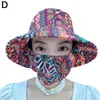 Berets Sun Hat for Agricultural Work UV Protection Tea Collection with Mask Breathable Neck Women