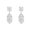 Dangle Earrings Evacandis Floral Design Inlaid Cubic Zirconia drop for Women Stylish White Golden Gemstoneプレミアムファインジュエリー