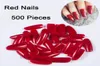 500 stuks rode ovale nageltips Druk op nagels rond volledige cover valse nagel tips acryl nep nagels kunst kunstmatige kunsttools6326459