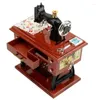Decorative Figurines Retro Mini Sewing Music Box Machine Model Creative Gift Birthday Home Decoration Desktop