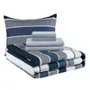 Blue Stripe 8 -delige bed in een zakdekselset met vellen Queen 240510