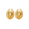 Hoepel oorbellen mode metaal holle ronde voor vrouwen vintage goud kleur twisted waterdichte statement sieraden 2024