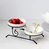 Plates Retro 2 Layer Fruit Plate Cookies Cupcake Stand Dinner Candy Tart Pie Display Serving Centrepiece