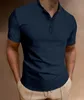 2024 Summer -Selling Mens Solido Colore Henley Shirt Crew Bottoni da uomo Slip Slip Fresco Mano traspirato Top 240514