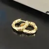 Hoop Earrings 2024 Punk Gold Plated Chunky Irregular Hammered For Women Minimalist Geometric Twisted Polished Ear Ring