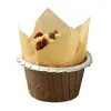 Einwegbecher Strohhalm 100pcs Netz rotes Tulpe -Cupcake -Halter Hochtemperatur DIY Handgefertigte Backkuchen -Tasse Verpackungsschachtel kleines Papier