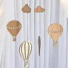 Figurines décoratives Ballon en bois Carillon de vent suspendu