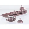 Cups Saucers Copper Durable Stainless Cup Set 2 Personality Handmade Turkish Coffee