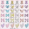 50PCS Aurora Acrylic 3D Nail Art Bow Charm For Nails Decoration Design Kawaii Manicure Accessories Bow-knot DIY Craft Supplies 240514