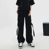 Pantalon féminin Hippie Black Cargo Femmes Y2K Kpop Gothic Oversize Baggy Straight Lam Legrs Femme Harajuku Skinny Korean Style