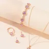 Colar de designer de luxo colar de colar floral Brincos de anel de anel de colar de colar de cristal de cristal banhado a ouro